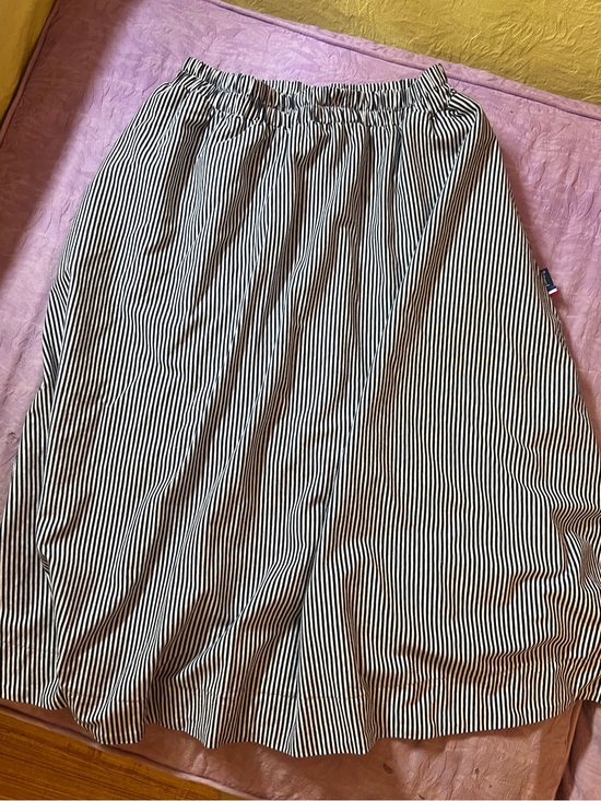 La Marseillais Dresses & Skirts - Striped Elastic-Waist Midi Skirt - Navy & White